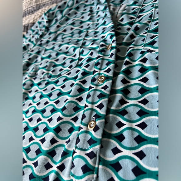 Donna Morgan Womens Blue Boho Patterned Long Sleeve Euro Summer Midi Dress 4 - Picture 4 of 13